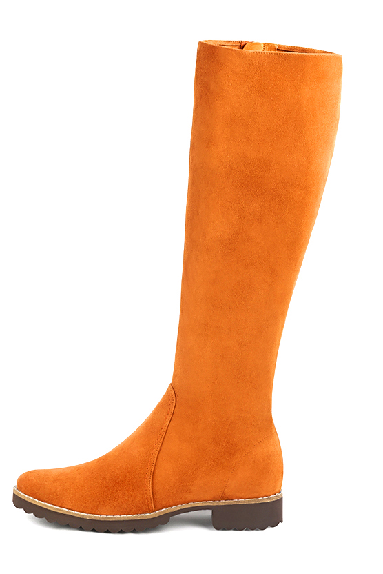 Bottes femme cavali res sur mesures orange abricot Mollets fins